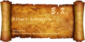 Bihari Kornélia névjegykártya